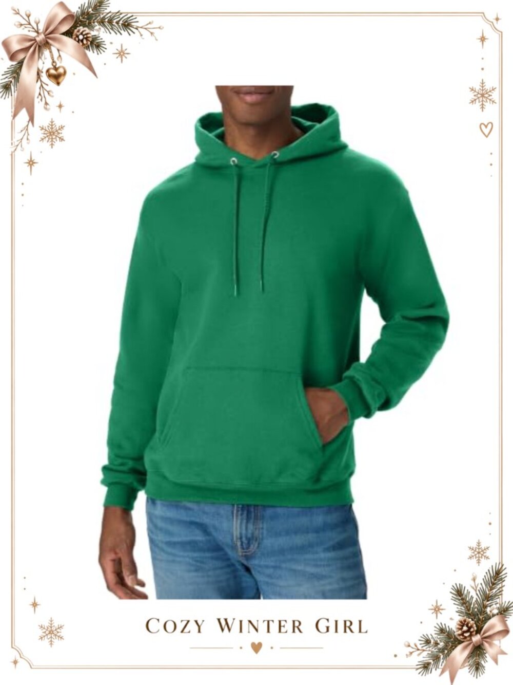 Midweight Fleece Pullover Hoodie Kangaroo Pocket Hooded Sweatshirt
